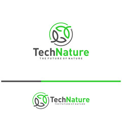 Creative Nature Tech Logo Design Concepts. Bio Tech Logo Template Vector