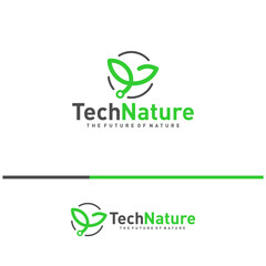 Creative Nature Tech Logo Design Concepts. Bio Tech Logo Template Vector