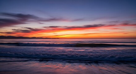 Fototapeta premium Vibrant Sunset Over the Ocean.