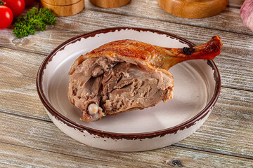 Gourmet roasted tasty duck leg