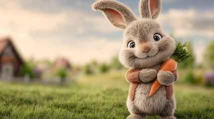 National Bunny Day, bunny holding a carrot in its paws