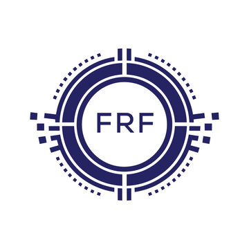 FRF Modern Abstract Circular Technology Logo Design with FRF Letter Logo.
