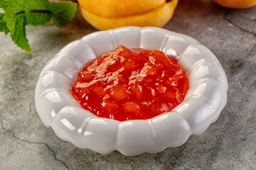 Sweet homemade juicy apricot jam