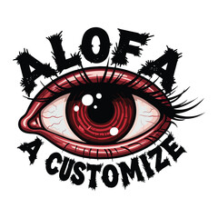 Obraz premium Spooky red bloodshot eye with 