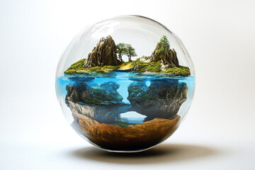 Plasma Globe with Floating Island

