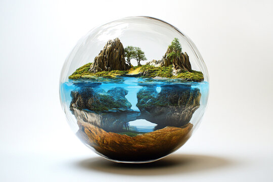 Plasma Globe with Floating Island

