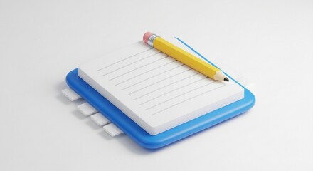 Clean notepad and pencil ready for writing or brainstorming ideas