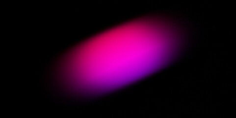 Abstract oval shape with magenta pink and purple violet gradient. Blurred light, leak flare, glare. Light Streak on Dark black Background. Camera movement effect. Minimal futuristic digital design.