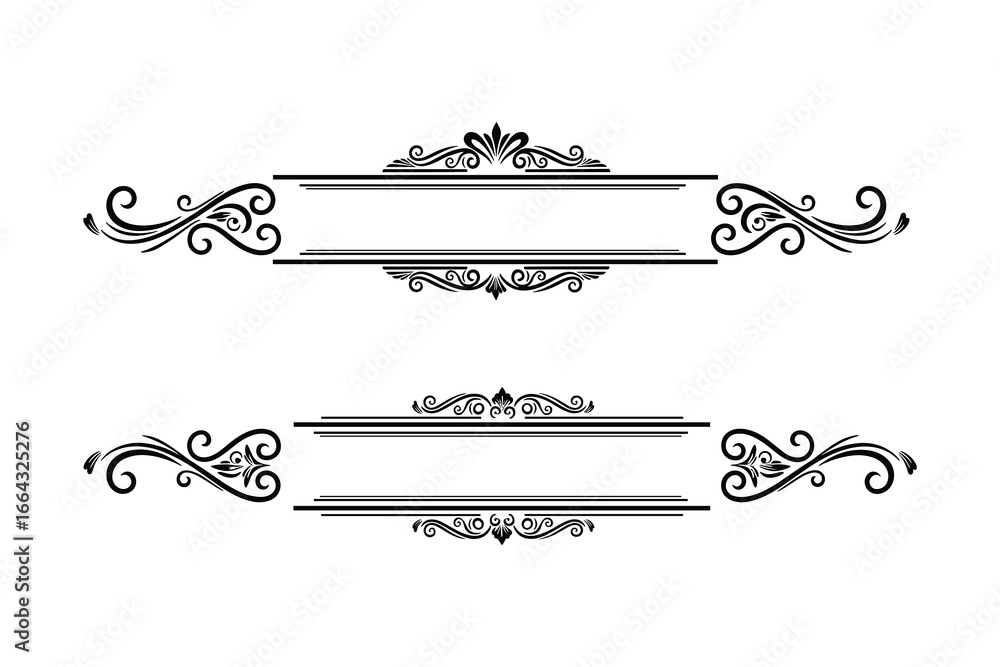 Poster decorative frames with flourishes and design elements. vector illustration for text or image divider