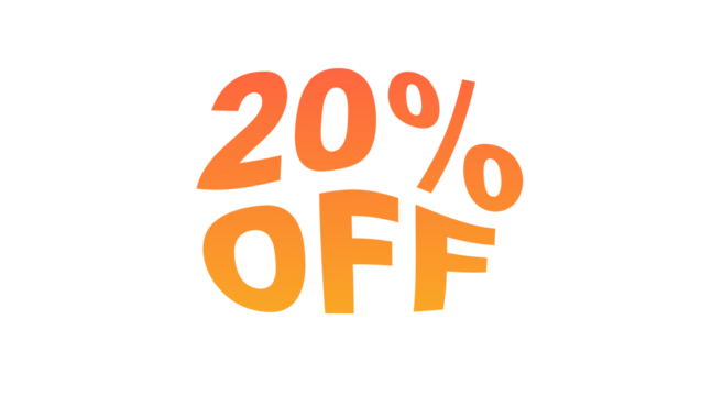 Bright and Bold 20% Off Sale Announcement for Retail Promotions and Discount Marketing