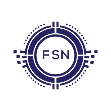FSN Modern Abstract Circular Technology Logo Design with FSN Letter Logo.
