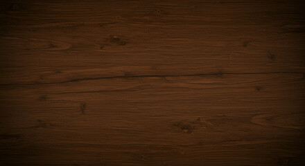 Naklejka premium Dark wooden planks with natural grain texture surface pattern