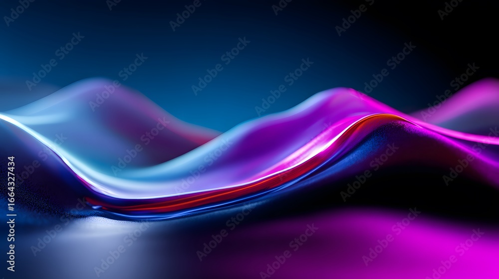Poster abstract wavy form with gradient colors