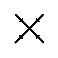 Crossed barbells black icon weightlifting fitness