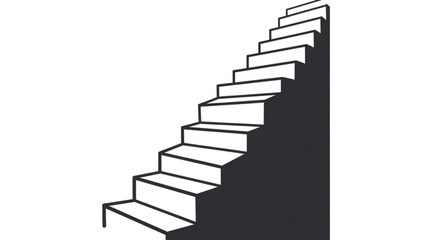 Staircase steps illustration concept for architectural design and construction projects and home improvement ideas