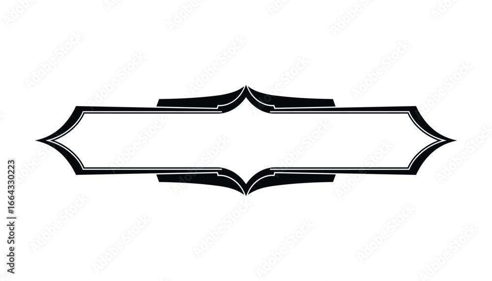 Poster decorative black frame element with geometric shapes. isolated design for graphic projects. vector i
