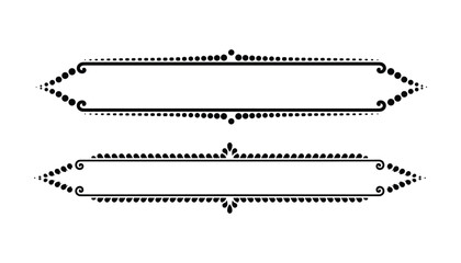 Fototapeta premium Elegant black ornamental frames. Decorative borders, with floral and dotted accents. Vector illustration.