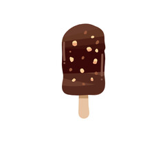 chocolate ice cream with peanut realistic drawing transparent background