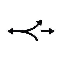 Black arrows indicating divergence and convergence