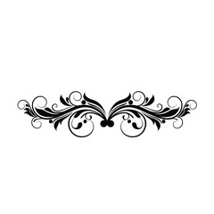 Elegant black floral flourish design decorative ornate