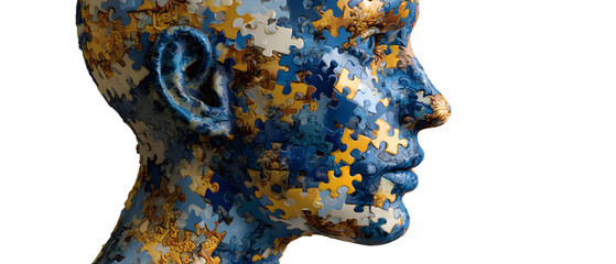 Alzheimer awareness day, dementia diagnosis, Parkinson´s disease, memory loss disorder, brain with puzzle pieces,