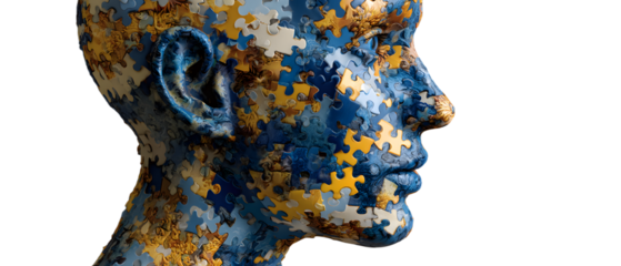 Alzheimer awareness day, dementia diagnosis, Parkinson´s disease, memory loss disorder, brain with puzzle pieces,