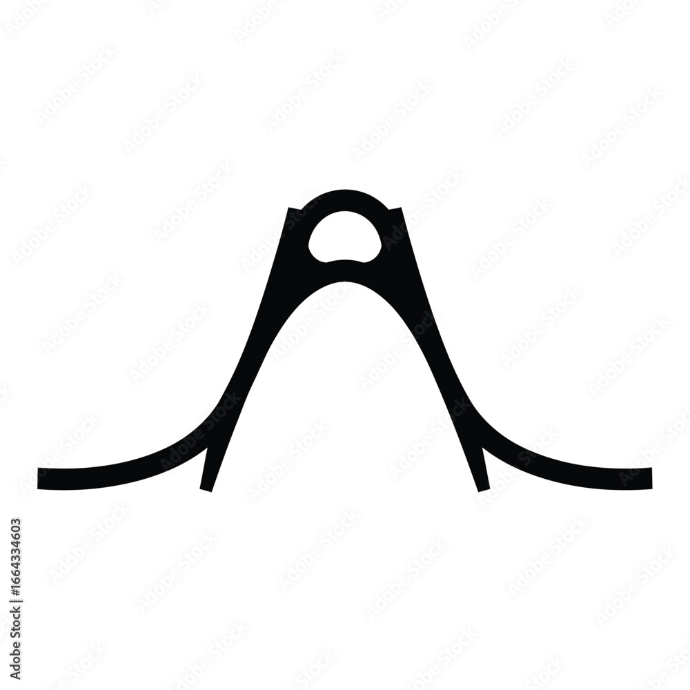 Aufkleber black abstract shape with curved lines vector