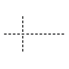 Black dashed cross symbol lines