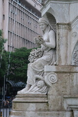 Obraz premium Historic Flora Fountain Marble Statues Decorated with Sculpted Flora in Mumbai, India