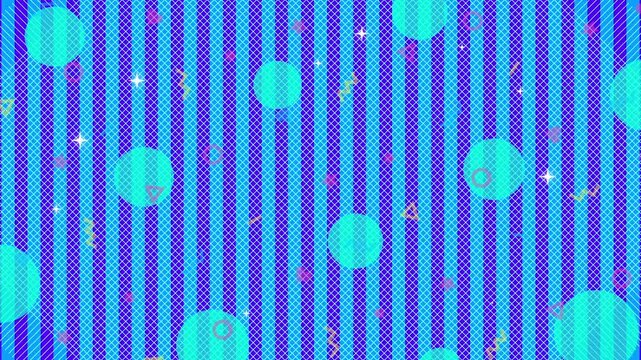 A fun and playful abstract motion background featuring a colorful pattern of funky shapes in a cute and modern style