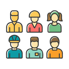 Diverse Team Icons: Flat, Colorful, Professional People Avatar Set for Website or App Design