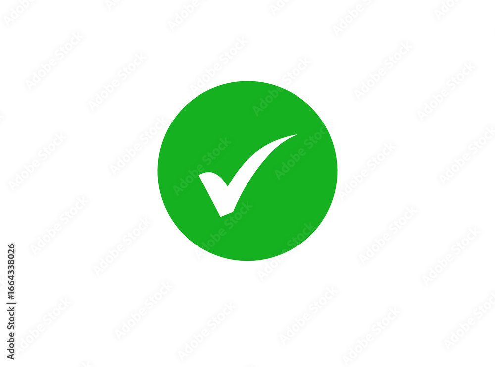 Poster Elegant green check mark icon design isolated on transparent background