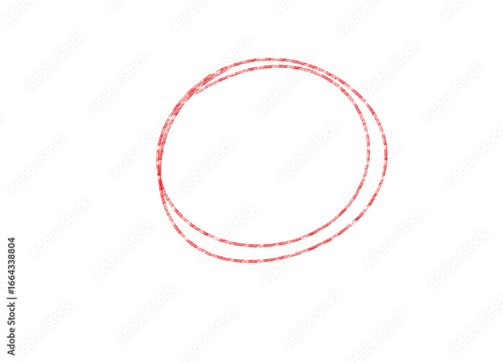 Poster double circular red scribble drawing isolated on transparent background