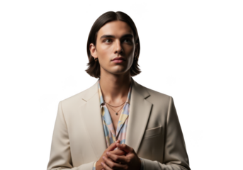 Professional young man in suit posing for portrait photography studio shot stock photo image model isolated on transparent background