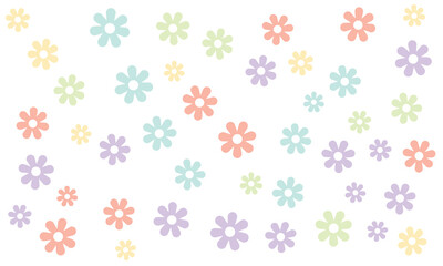 Daisy flower vector pattern seamless illusration floral colorful&nbsp;background