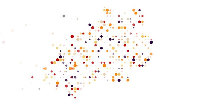 Generative flying dots of Saint Helena Tristan Cunha