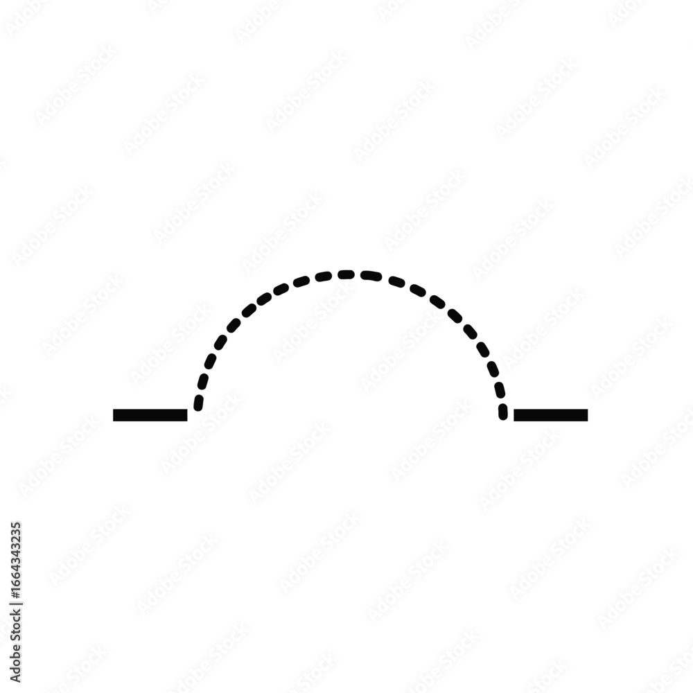 Poster black dashed archway with solid supports line shape