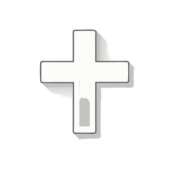 Obraz premium Cancel Cross Icon Front Side With White Background