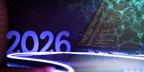 2026 coding trends and digital innovation concept