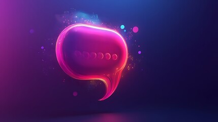 3D speech bubble, vibrant colors