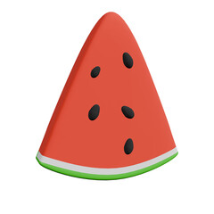 Cartoon Watermelon Slice Isolated on Transparent Background