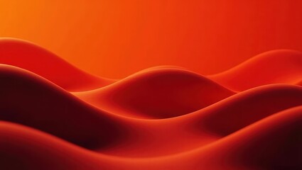 Obraz premium A vibrant abstract design features undulating, crimson forms against a warm orange backdrop.