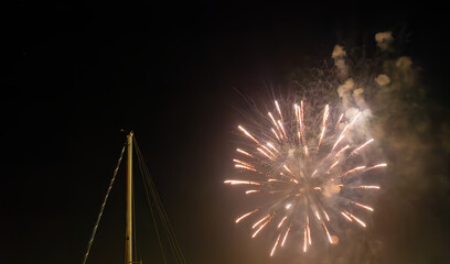 Fireworks in italy during summer time