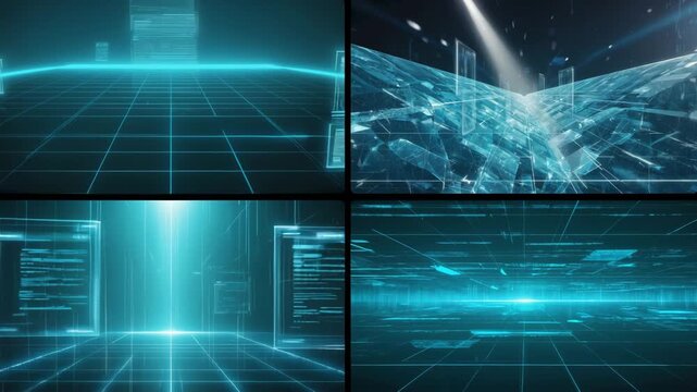Futuristic Digital Interface with Global Data Screens and World Map &ndash; High‑Tech Concept for Business, Technology, and Innovation Themes