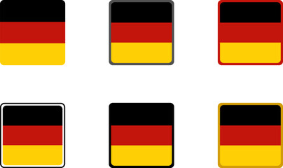 Square German Flags with Rounded Corners