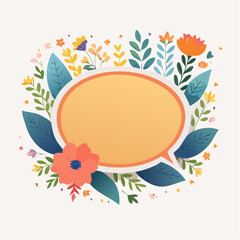 Floral Speech Bubble Design With Colorful Flowers