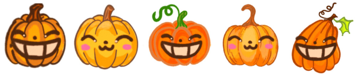 Cute Halloween Pumpkin Face PNG Clipart for Holiday Design