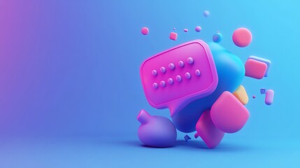 Abstract 3D speech bubble graphic design