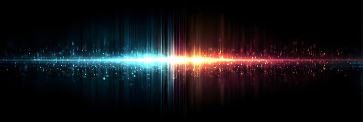 colorful sound waves blue background music wave poster design featuring technology sound wave spot light