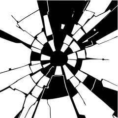 Black and white broken checkerboard, fragmented geometric distortion, SVG abstract background